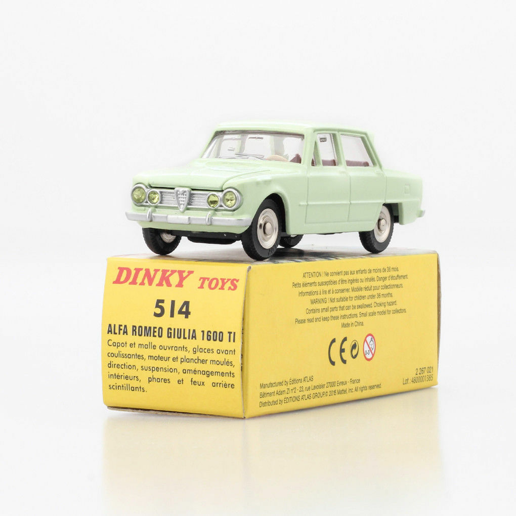 ミニカー Dinky Toys Alfa Romeo Giulia 1600 TI Dinky Toys 514 - ALFA ROMEO Giulia 1600 TI, Vert d'eau 1:43
