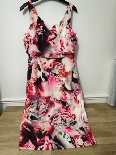 Coast Women’s UK 14 Pink Floral Heavy Stretch Great Summer Wedding etc (283)