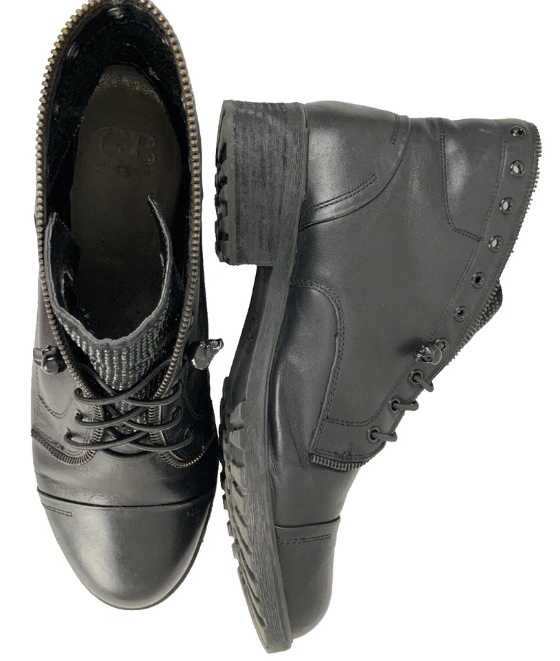 Botín negro GB Spark para mujer talla 11 cuero superior tachonado ahumado Foto 4 de 4