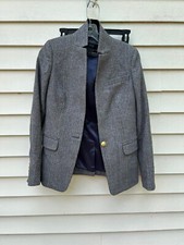 Women's J.Crew Houndstooth Regent Blazer Tweed Plaid Wool Size 0