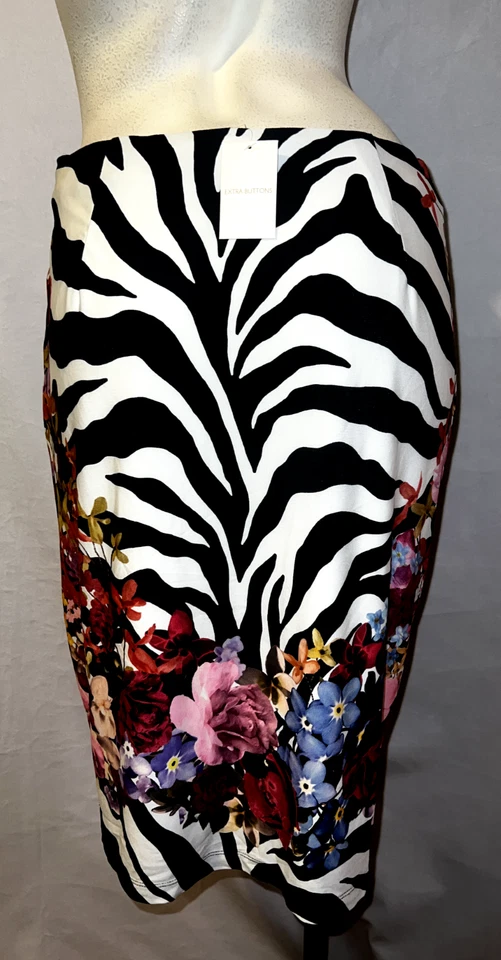Falda lápiz forrada con estampado floral y animal colorido talla 8 de Boston Propey para mujer Foto 4 de 4