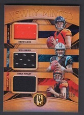 Drew Lock-Will Grier-Ryan Finley 2019 Gold Standard Newly Minted Triple Jersey