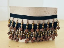 Vintage 2” Tassel Fringe Trim Brown Bead Ball 5’ft