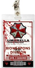 Resident Evil Bloody Umbrella Corporation Bioweapons Division ID Badge Card