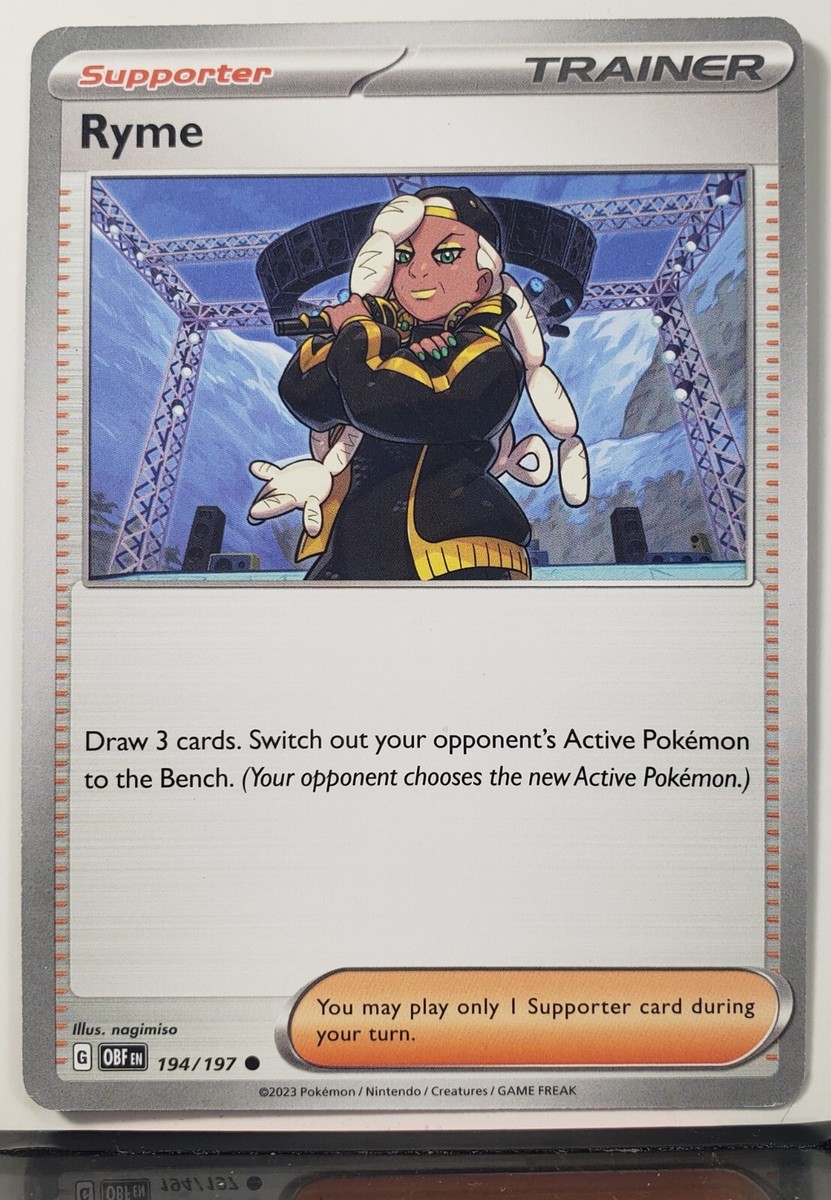 Ryme 194/197 NM - Obsidian Flames Scarlet Violet Pokemon