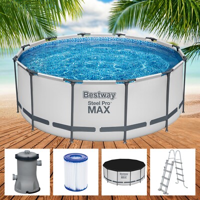 Bestway Steel Pro MAX 366x122cm Pool Filterpumpe und Zubehör Gartenpool 56420