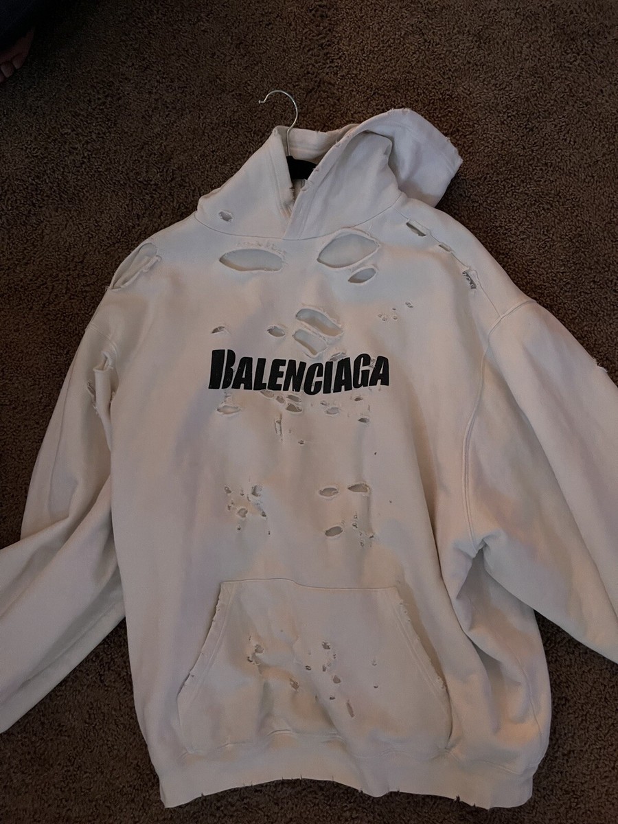 balenciaga destroyed hoodie | eBay
