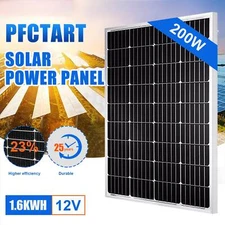 200W 12V Mono Solar Panel Caravan Home Off Gird Battery Charging Power 200 Watt