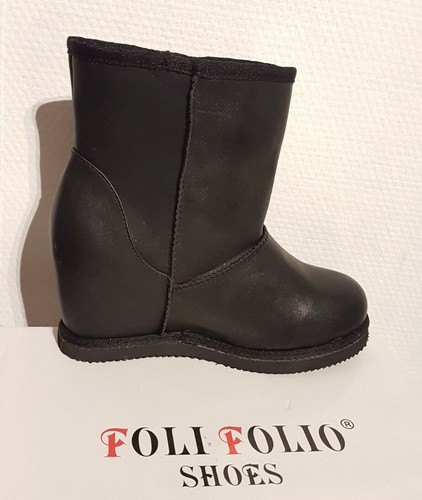 DESTOCKAGE BOTTES NEIGE FOLI FOLIO TAILLE 40 BOOTS CUIR NOIR / POINTURE 40 H421 - Photo 1/6