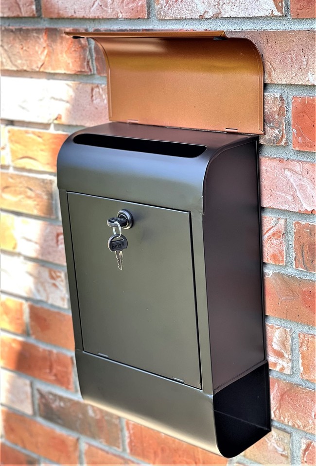 NACH Dominion Modern Lockable Mailbox with Builtin Newspaper Holder, Wall Mo... eBay
