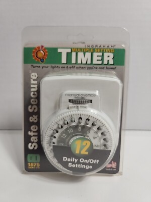 Vacation Light Timer - 12 Daily On Off Settings - 1875 Watts Safe & Secure 