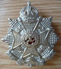 The Border Regiment Cap Badge KC Slider Chrome maker FM Vintage Rare