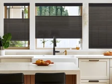 No Drill Top Down Light Filtering Black Cellular Shade Cordless Honeycomb Blinds