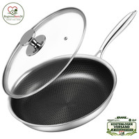 Antihaft Pfanne Edelstahl 24 Cm Induktion Mit Deckel Kratzfest Pfoa-Frei