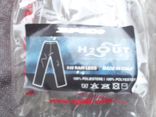 SPIDI H2OUT SID RAIN PANTS MENS LARGE WATERPROOF ITALY SPIDI 474-5001L X49 RAIN