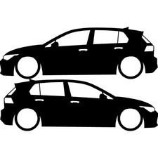 Set Of 2 Lowered Car Decal Stickers For Volkswagen Vw Golf Mk8 Gti Gt Set Of 2 Lowered Car Decal Stickers For Volkswagen Vw Golf Mk8 Gti Gt