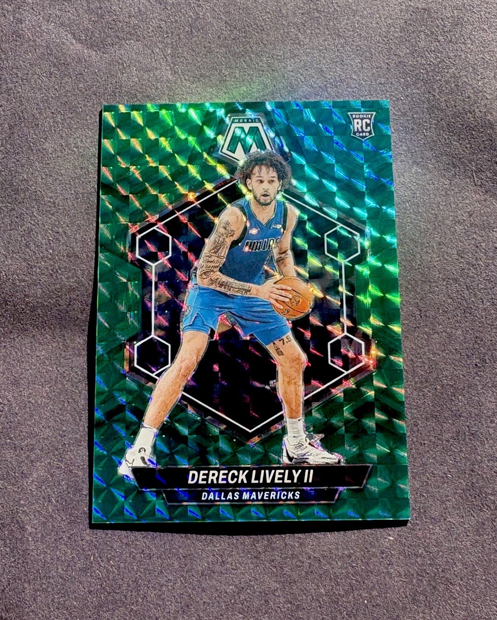 2023-24 Panini Mosaic - Rookies Dereck Lively #248 Teal Mosaic Prizm /75 (RC)
