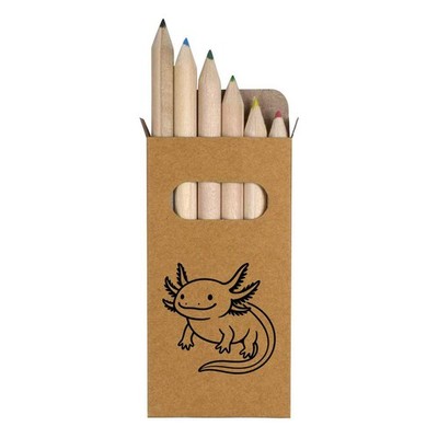 6 x 'Süße Axolotl' kurze 85 mm Bleistifte / Farbstift Set (PE00082258)