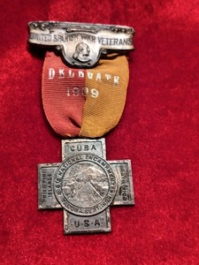Original US Span Am War 6th National Encampment Medal Tacoma 1909 maker marked