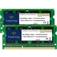 16GB 2x8GB DDR3L/DDR3 1600MHz PC3L12800 1.35V/1.5V 2Rx8 204Pin Laptop