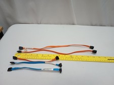 Lot of 3-6" Blue  Orange SATA Drive Straight to Right Angle And 2 Data Cables