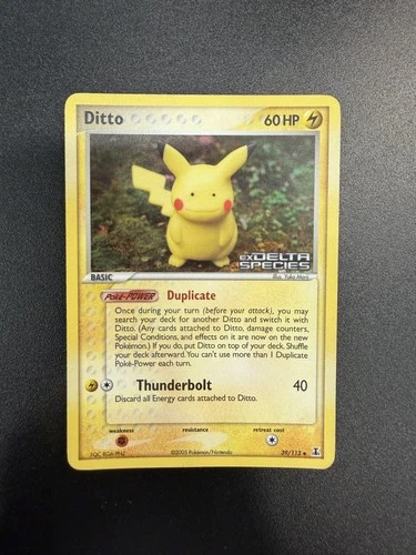 Pokemon Card Ditto EX Specie Delta Holo 39/113 Stamped ENG NM Near Mint Pikachu