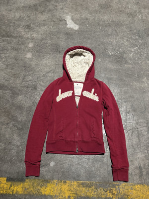 Vintage Y2K Abercrombie Fur Lined Zip Up Hoodie Size Women's XL