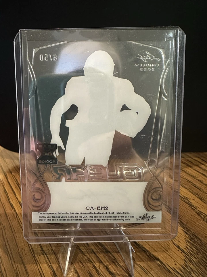 2023 Leaf Trinity ELIJAH HIGGINS RC Rookie Auto Autograph /50 - Clear Gold - Image 2 of 2