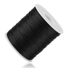 Black Nylon String Cord - 1MM 100 Yards Black Twine, Bracelet String