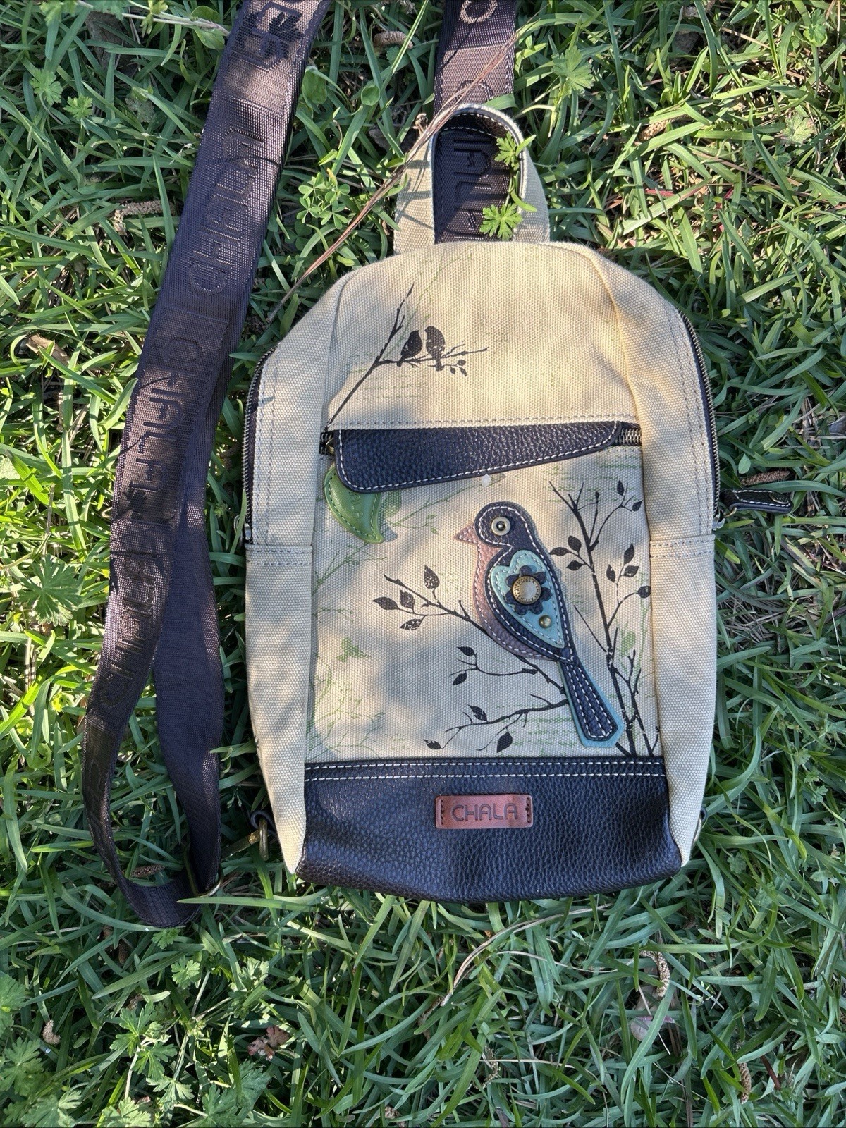 CHALA Canvas Sling Bag - BIRD RFID Protected Backpack (Sand)