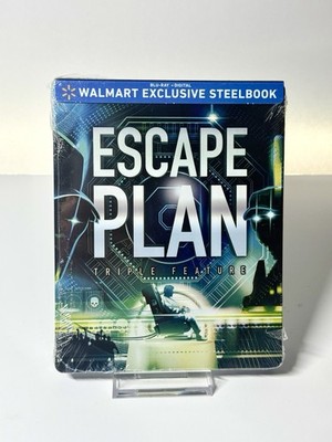 Escape Plan Triple Feature Blu-ray Steelbook Walmart Exclusive Sealed PROMO