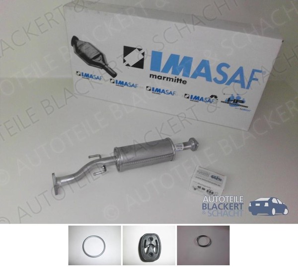 Imasaf Auspuff Mitteltopf + Anbauteile für Honda Logo (GA3) 1.3 1999-2002-image