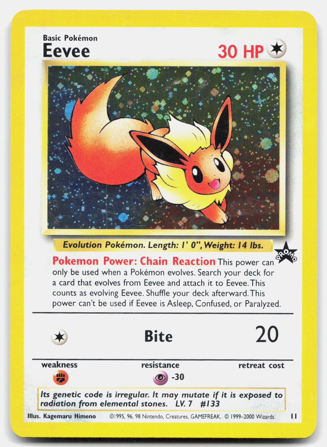 Eevee 11 Promo Wizards Black Star Promos Pokemon Holo Lightly Played