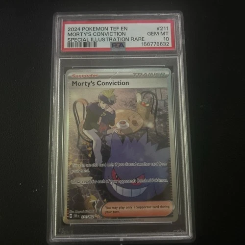 2024 POKEMON TEF EN-TEMPORAL FORCES #211 MORTY'S CONVICTION PSA 10