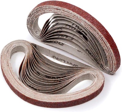 3/8 x 13 Sanding Belts, 60 Grit Aluminum Oxide Sandpaper Belt Sander Paper fo...