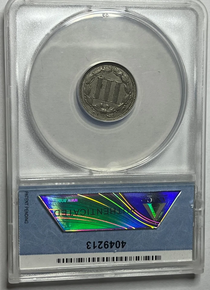 1870 Three Cent Nickel - Better Date 3CN; ANACS XF-45 - Image 4 of 4