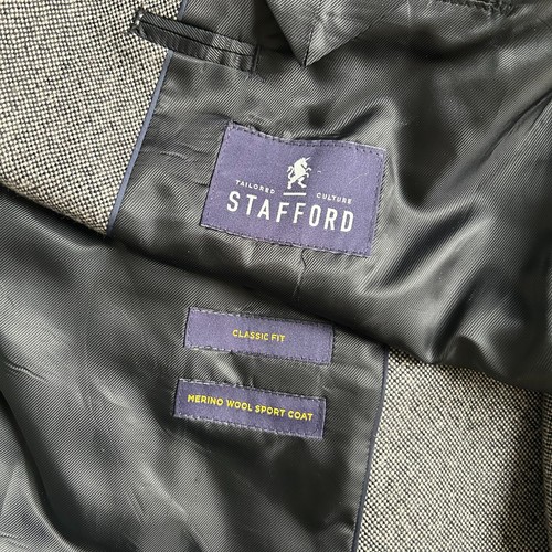 Stafford Mens 52R Merino Wool Classic Fit Gray Sport Coat - Picture 8 of 15