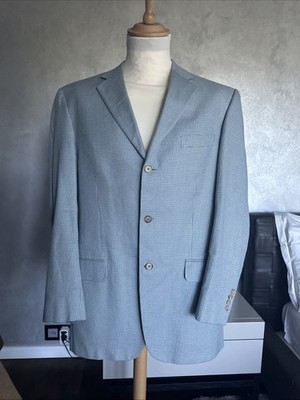 Sakko Herrensakko Seide/Kaschmir, hellblau, Saks Fifth Avenue, Gr. L, top Zust.