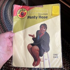 Vintage Shop Rite Maxi Wizard Panty Hose Extra Width - 1976 USA Made 100 Nylon