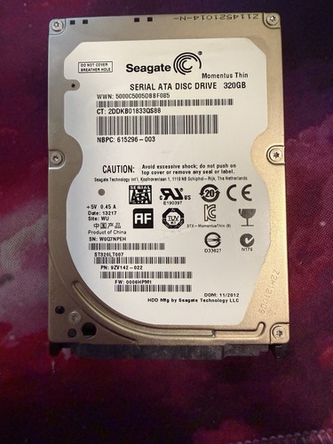 Seagate 320GB 7200RPM 16MB Cache SATA 3.0Gb/s 2.5" Internal Notebook Hard Drive