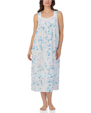 Nwt 72 Eileen West AQUA DREAM 100 Woven Cotton Lawn Long Ballet Nightgown Sz S