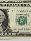 6 Of A Kind 5’s/ Trinary Fancy Serial Number 2021 Circulated $1 Dollar Note — photo 1