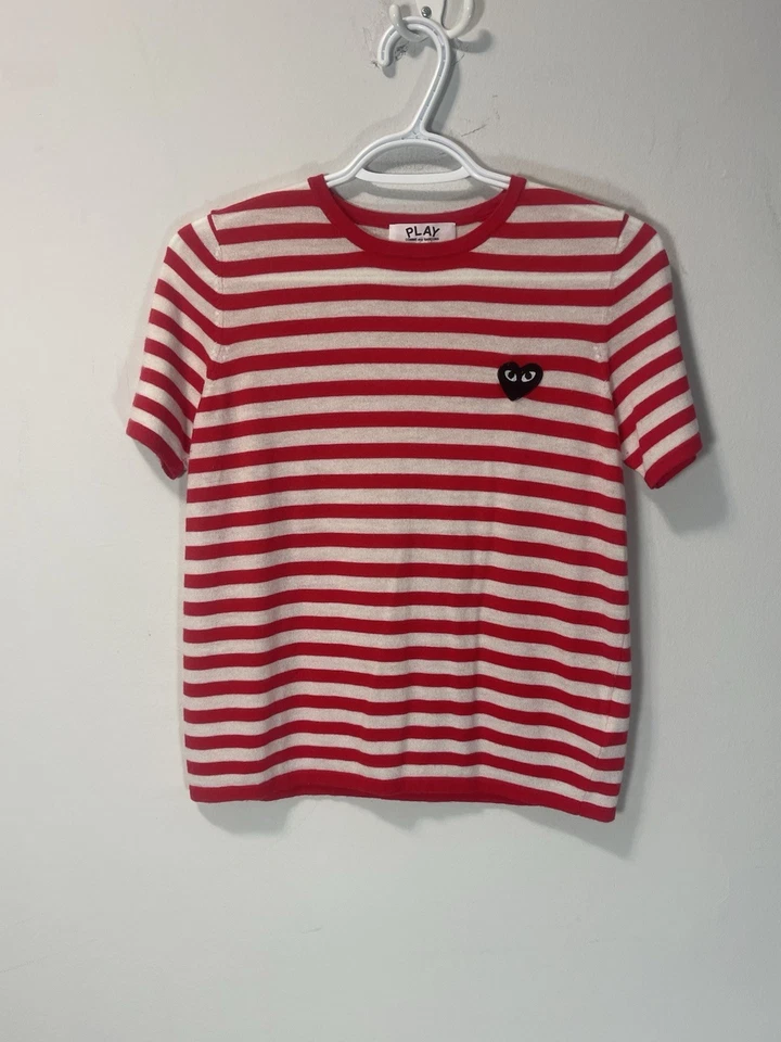 Comme des Garçons PLAY Top Tejido a Rayas Lana Seda Cachemira Adolescente Talla L Mujeres XS Foto 2 de 4