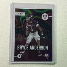 2024 Onit Bryce Anderson Texas A&M Football Icon Series HOLO Insert IC-5