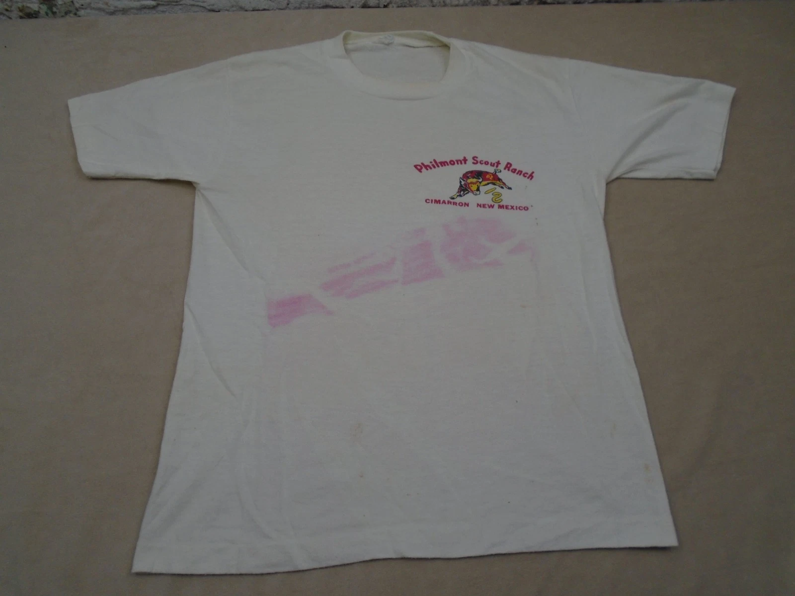 Vintage 60s 70s Philmont Scout Ranch T Shirt Size Medium BSA Boy Scouts Camp Tee