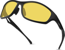 Night Driving Glasses for Men Women anti Glare HD Polarized Yellow Tinted Night
