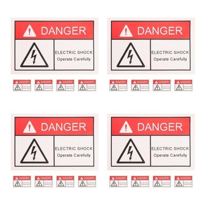 4 Count Elektrische Warnschilder Hochspannung Warnaufkleber Warnzeichen