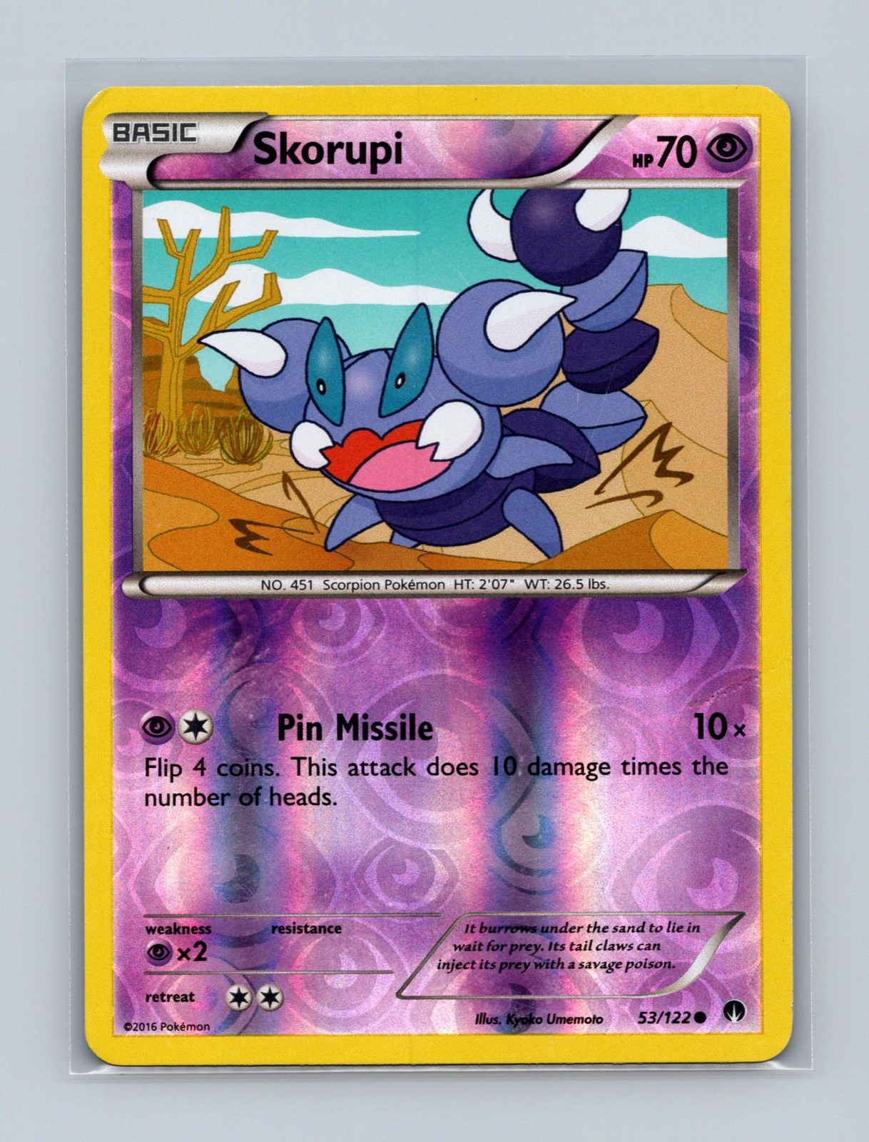 Skorupi 53/122 Common BREAKpoint Pokemon Reverse Holo Lightly Played