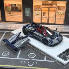 TNT 1:64 Pagani Zonda Arrivederci Blue Carbon Fiber Diecast Car Model Collection