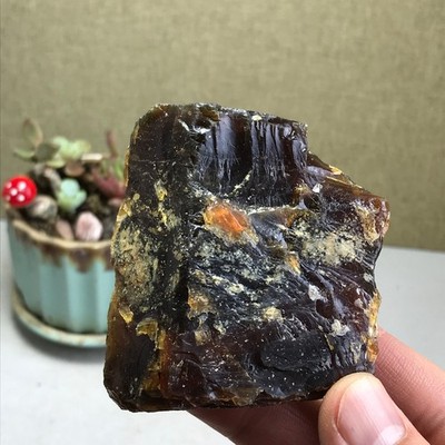70-58-30mm Top Natural amber Crystal uncut gemstone Mineral Specimen A4262